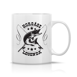 Horgász legenda bögre, Otthon & Életmód, Konyhafelszerelés, tálalás, Tálalás, Bögre & Csésze, Fotó, grafika, rajz, illusztráció, Decoupage, transzfer és szalvétatechnika, MESKA