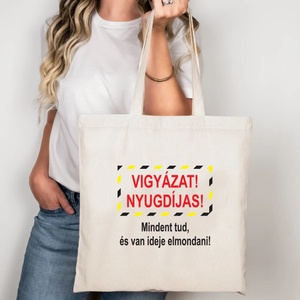 Nyugdíjas vászontáska/bevásárlótáska, Táska & Tok, Bevásárlás & Shopper táska, Shopper, textiltáska, szatyor, , MESKA