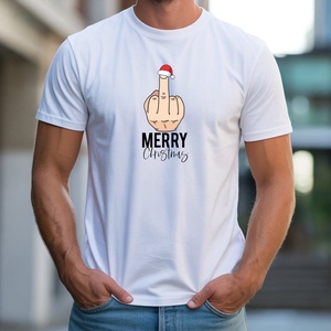 Merry fuck christmas férfi póló, Ruha & Divat, Férfi ruha, Póló, Decoupage, transzfer és szalvétatechnika, Fotó, grafika, rajz, illusztráció, MESKA