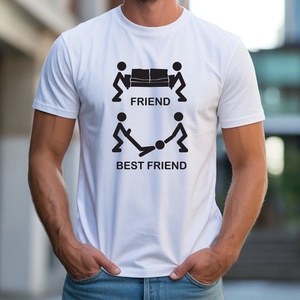 Friend, best friend férfi póló, Ruha & Divat, Férfi ruha, Póló, Decoupage, transzfer és szalvétatechnika, Fotó, grafika, rajz, illusztráció, MESKA