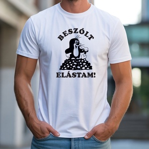 Beszólt, elástam férfi póló, Ruha & Divat, Férfi ruha, Póló, Decoupage, transzfer és szalvétatechnika, Fotó, grafika, rajz, illusztráció, MESKA