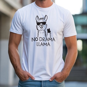 No drama Llama férfi póló, Ruha & Divat, Férfi ruha, Póló, Decoupage, transzfer és szalvétatechnika, Fotó, grafika, rajz, illusztráció, MESKA