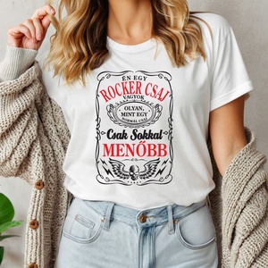 Rocker csaj női póló, Ruha & Divat, Női ruha, Póló, felső, Decoupage, transzfer és szalvétatechnika, Fotó, grafika, rajz, illusztráció, MESKA
