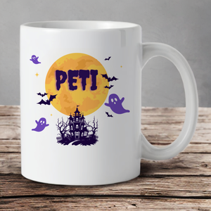 Halloween bögre egyedi névvel - otthon & életmód - konyhafelszerelés, tálalás - tálalás - bögre & csésze - Meska.hu