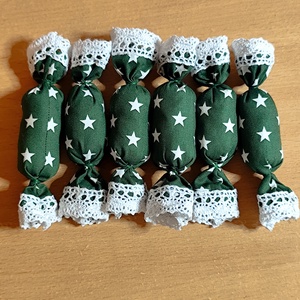 Textil szaloncukor , Karácsony, Karácsonyi lakásdekoráció, Karácsonyi lakásdíszek, Varrás, MESKA
