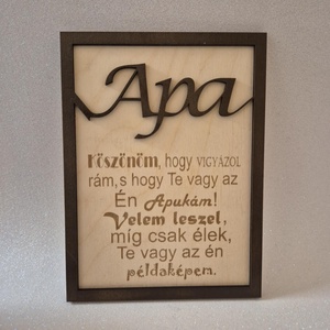 Egyedi ajándék Apáknak  gravírozott fa tábla - Meska.hu