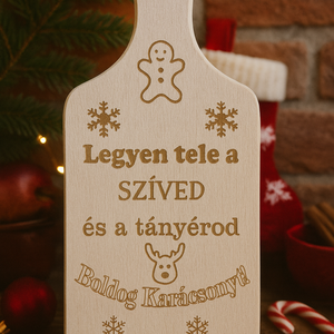 Karácsonyi gravírozott vágódeszka, Karácsony, Adventi díszek, Adventi ablakdekoráció, Famegmunkálás, MESKA