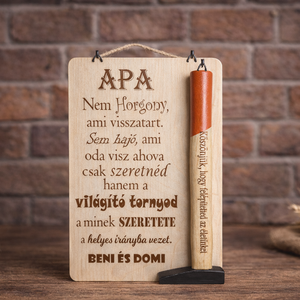 Egyedi ajándék Apáknak � gravírozott fa tábla  kalapáccsal , Művészet, Szobor, Fa szobor, Gravírozás, pirográfia, MESKA