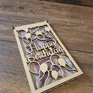 Születésnapi  Pénzátadó, Otthon & Életmód, Papír, írószer, Ajándékozás kellékei, Pénzátadó doboz, Gravírozás, pirográfia, MESKA