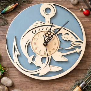 Horgász falióra - Meska.hu