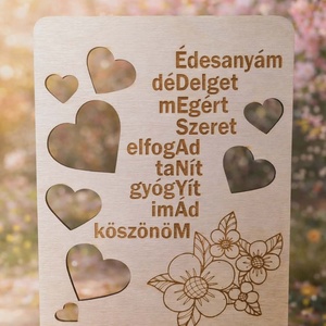 Anyáknapi fa emléktábla állvánnyal, Otthon & Életmód, Dekoráció, Asztal és polc dekoráció, Asztaldísz, Gravírozás, pirográfia, MESKA