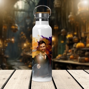 Egyedi Harry Potter - bambusz fedeles fém kulacs 750ml - otthon & életmód - konyhafelszerelés, tálalás - italos kellékek - kulacsok - Meska.hu