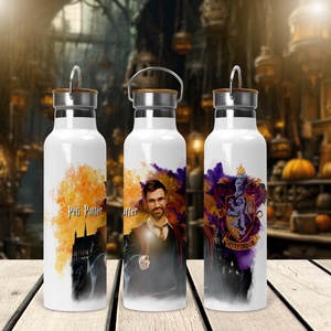 Egyedi Harry Potter - bambusz fedeles fém kulacs 750ml - otthon & életmód - konyhafelszerelés, tálalás - italos kellékek - kulacsok - Meska.hu