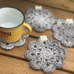 Horgolt poháralátét(4db) - otthon & életmód - dekoráció - asztal és polc dekoráció - horgolt & csipketerítő - Meska.hu