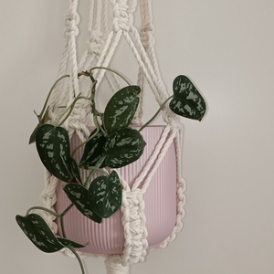 Makramé virágtartó - közepes - otthon & életmód - dekoráció - virágdísz és tartó - virágtartó - Meska.hu