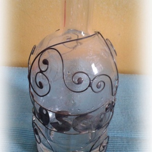 Egyedi dróttal díszített pálinkás üveg :) - Meska.hu