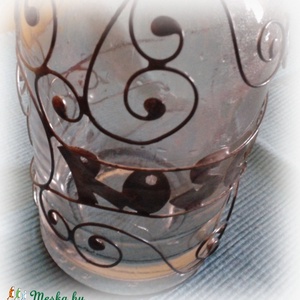 Egyedi dróttal díszített pálinkás üveg :) -  - Meska.hu