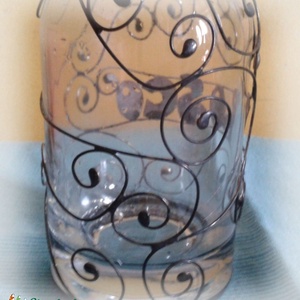 Egyedi dróttal díszített pálinkás üveg :) -  - Meska.hu