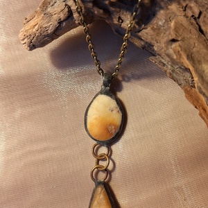 Antik hatású kő medál csüngővel - Meska.hu