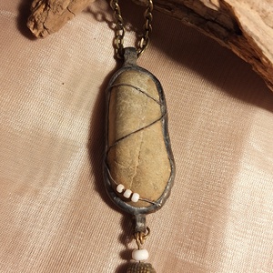 Antik hatású kő medál Buddha-val :) - Meska.hu