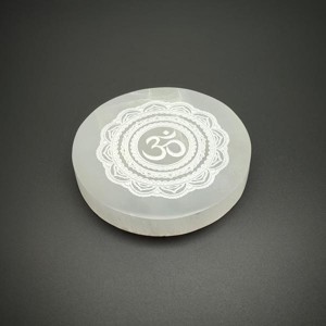 Szelenit korong om mandala csipkézett 8-9cm, Kellékek & szerszámok, Ásvány alapanyag, Szelenit korong, , MESKA