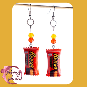 Reese's lógós fülbevaló, Ékszer, Fülbevaló, Lógó fülbevaló, Ékszerkészítés, MESKA