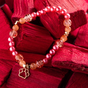 Bohókás Karkötő Mini Díszítésekkel - rosegold gyöngyökkel, tappancs charmmal, Ékszer, Karkötő, Gyöngyös karkötő, Ékszerkészítés, MESKA