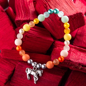 Bohókás Karkötő Mini Díszítésekkel - színes gyöngyökkel, lovas charmmal, Ékszer, Karkötő, Gyöngyös karkötő, Ékszerkészítés, MESKA