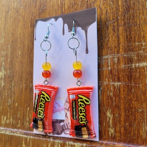 Reese's lógós fülbevaló - ékszer - fülbevaló - lógó fülbevaló - Meska.hu
