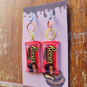 Reese's lógós fülbevaló, Ékszer, Fülbevaló, Lógó fülbevaló, Ékszerkészítés, MESKA