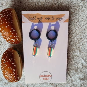 Én Ma Burger Hangulatban Vagyok - burger fülbevaló - ékszer - fülbevaló - lógó fülbevaló - Meska.hu