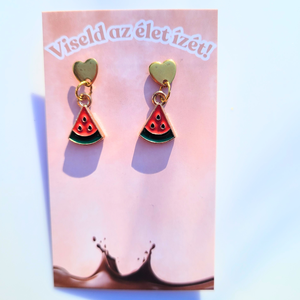 Napérlelte Dinnye Fülbevaló - ékszer - fülbevaló - lógó fülbevaló - Meska.hu