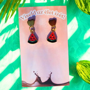 Napérlelte Dinnye Fülbevaló - ékszer - fülbevaló - lógó fülbevaló - Meska.hu