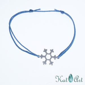 Ezüst charm - textil karkötő, Ékszer, Karkötő medállal, Karkötő, Ékszerkészítés, Ötvös, Meska