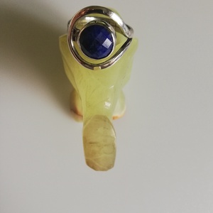 Fazettált lápisz lazuli ezüst gyűrű, Ékszer, Szoliter gyűrű, Gyűrű, Ékszerkészítés, Ötvös, Meska
