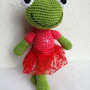 Horgolt béka - játék & sport - plüssállat & játékfigura - béka - Meska.hu