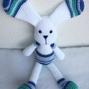 Csíkos nyuszi - játék & sport - plüssállat & játékfigura - nyuszi - Meska.hu