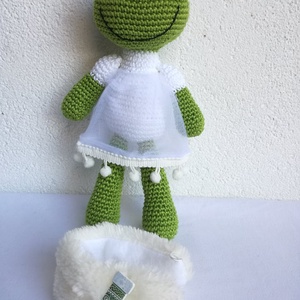 Horgolt béka - játék & sport - plüssállat & játékfigura - béka - Meska.hu