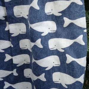 Vászontáska bálnamintás anyagból - táska & tok - kézitáska & válltáska - kézitáska - Meska.hu