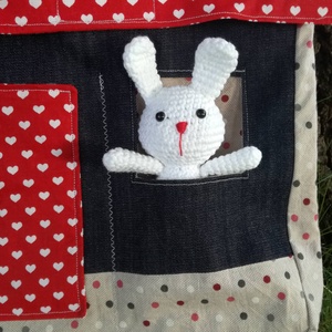 Nyuszi háza (kék) - táska & tok - kézitáska & válltáska - válltáska - Meska.hu