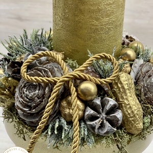 Egy gyertyás adventi - téli/karácsonyi dekoráció, asztaldísz - karácsony - karácsonyi lakásdekoráció - Meska.hu