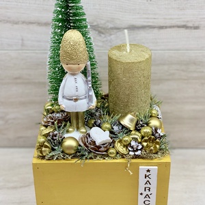 Diótörő barokk arany színű fa kaspóban - téli/karácsonyi dekoráció, asztaldísz - karácsony - karácsonyi lakásdekoráció - Meska.hu