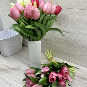 5 szálas real-touch, élethű tulipán - rózsaszín - otthon & életmód - dekoráció - virágdísz és tartó - csokor & virágdísz - Meska.hu