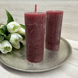 Bordó rusztikus gyertya - kellékek & szerszámok - dekorációs kellékek - dekorációs gyertya - Meska.hu