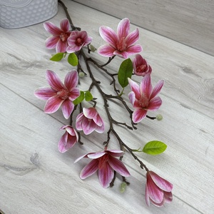 Élethű magnólia ág, pink - 80 cm - Meska.hu