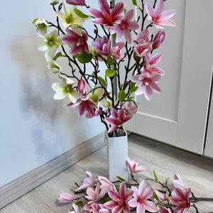 Élethű magnólia ág, pink - 80 cm - otthon & életmód - dekoráció - virágdísz és tartó - csokor & virágdísz - Meska.hu
