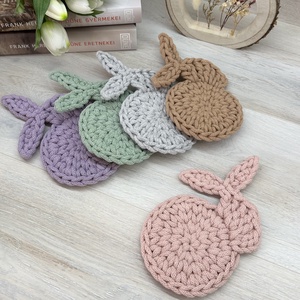 Nyuszis, húsvéti horgolt poháralátét - otthon & életmód - konyhafelszerelés, tálalás - tálalás - tányér- és poháralátét - Meska.hu