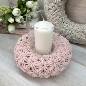 OkosDekor - Jázmin horgolt koszorú, S méret - otthon & életmód - dekoráció - asztal és polc dekoráció - asztaldísz - Meska.hu