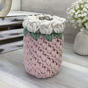 Tulipános horgolt váza - otthon & életmód - dekoráció - virágdísz és tartó - váza - Meska.hu