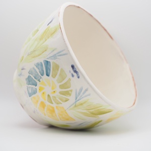 Festett ammonitesz mintával díszített kerámia tál - otthon & életmód - dekoráció - asztal és polc dekoráció - dekorációs tál, tartó - Meska.hu